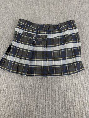French Toast Navy Gray Yellow Plaid Pleated School Uniform Skirt 18 girls